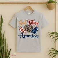 God Bless America Patriotic 4th Of July American Christians T-Shirt thumb 2