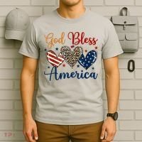 God Bless America Patriotic 4th Of July American Christians T-Shirt thumb 6