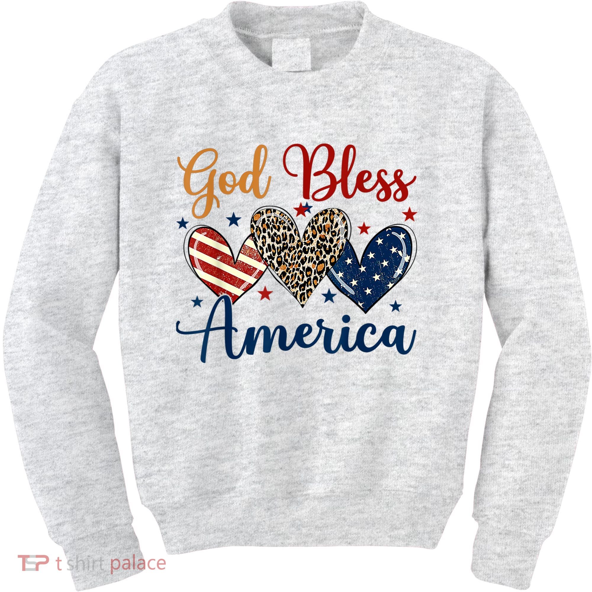 God Bless America Patriotic 4th Of July American Christians Kids Sweatshirt