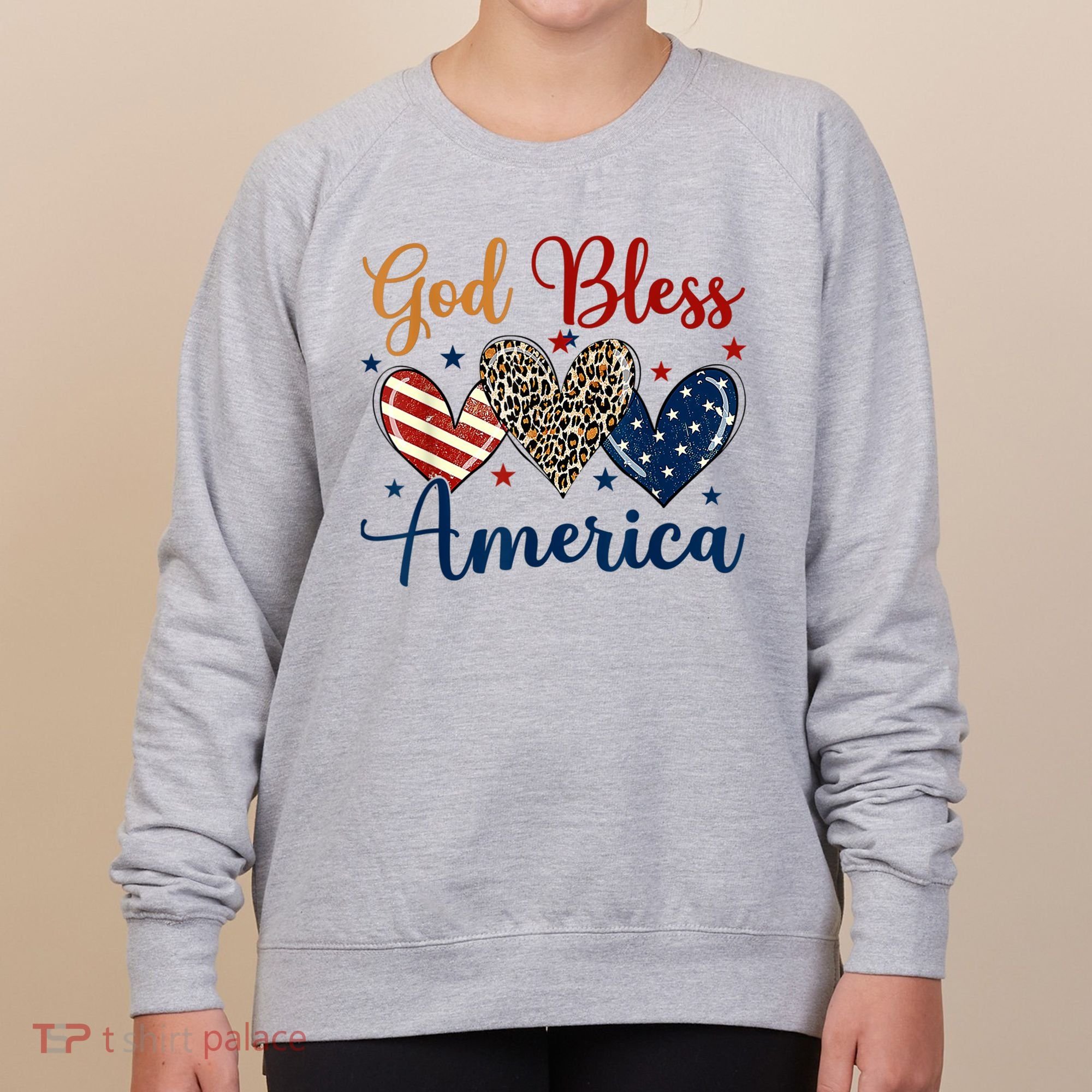 God Bless America Patriotic 4th Of July American Christians Women's Sweatshirt