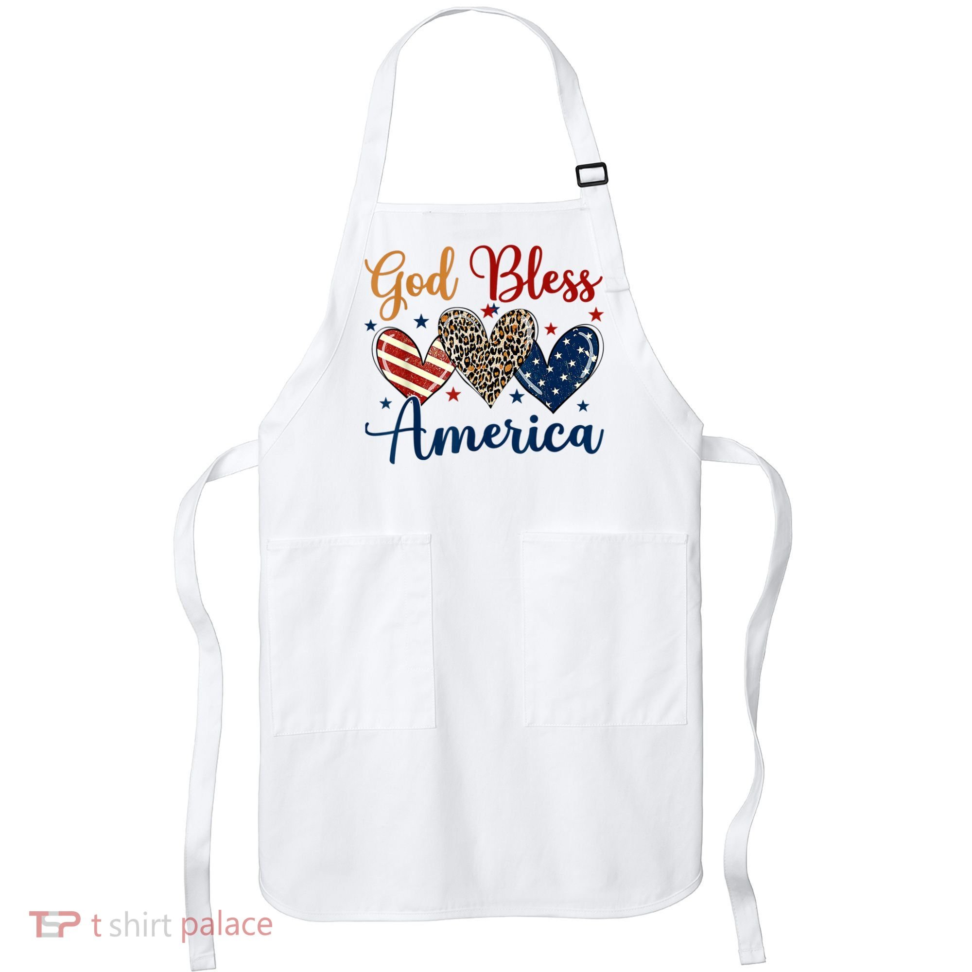 God Bless America Patriotic 4th Of July American Christians Apron