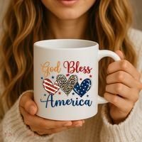 God Bless America Patriotic 4th Of July American Christians Coffee Mug thumb 3
