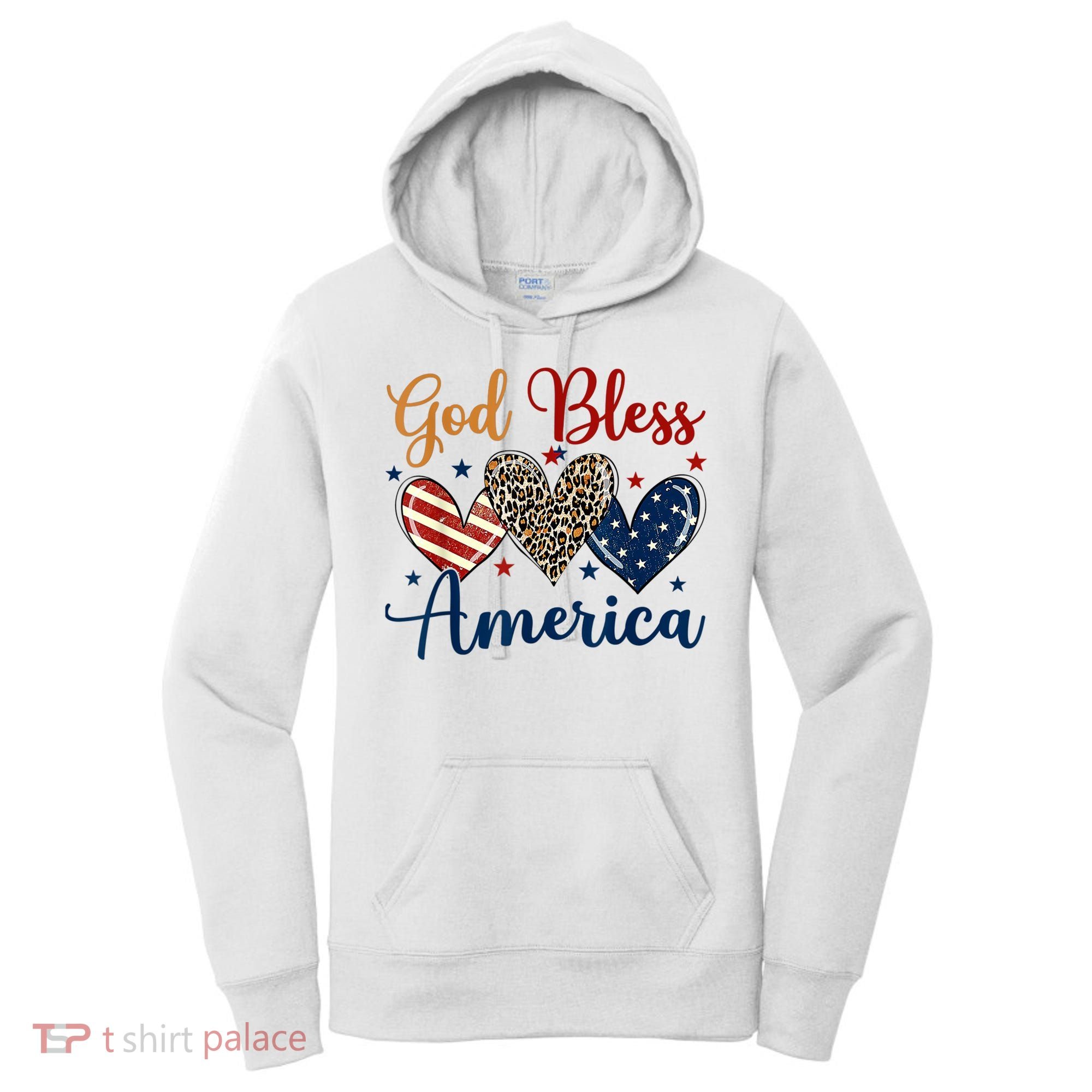 God Bless America Patriotic 4th Of July American Christians Women's Hoodie