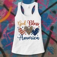 God Bless America Patriotic 4th Of July American Christians Women's Tank Top thumb 3