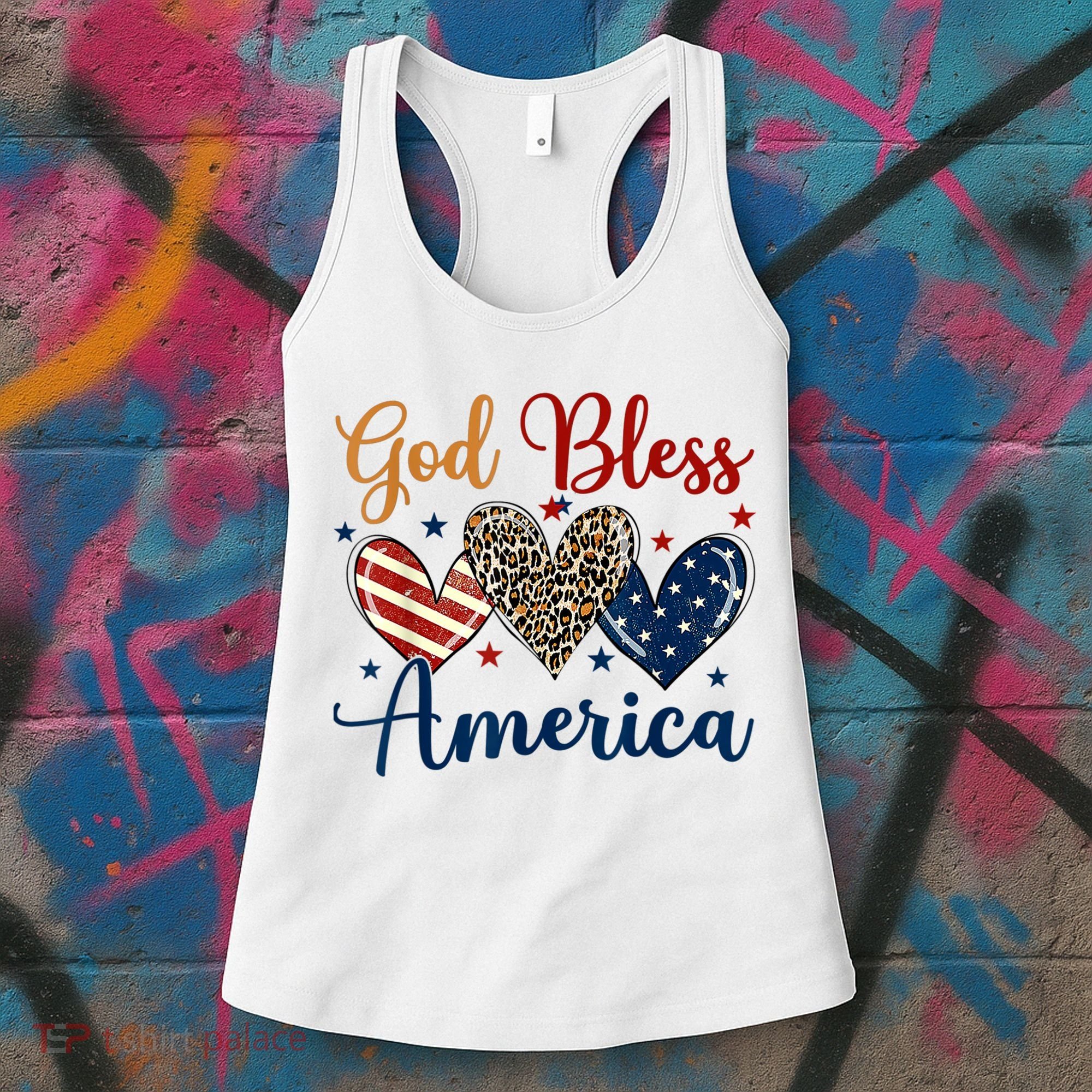 God Bless America Patriotic 4th Of July American Christians Women's Tank Top