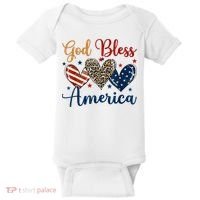 God Bless America Patriotic 4th Of July American Christians Baby Bodysuit thumb 0