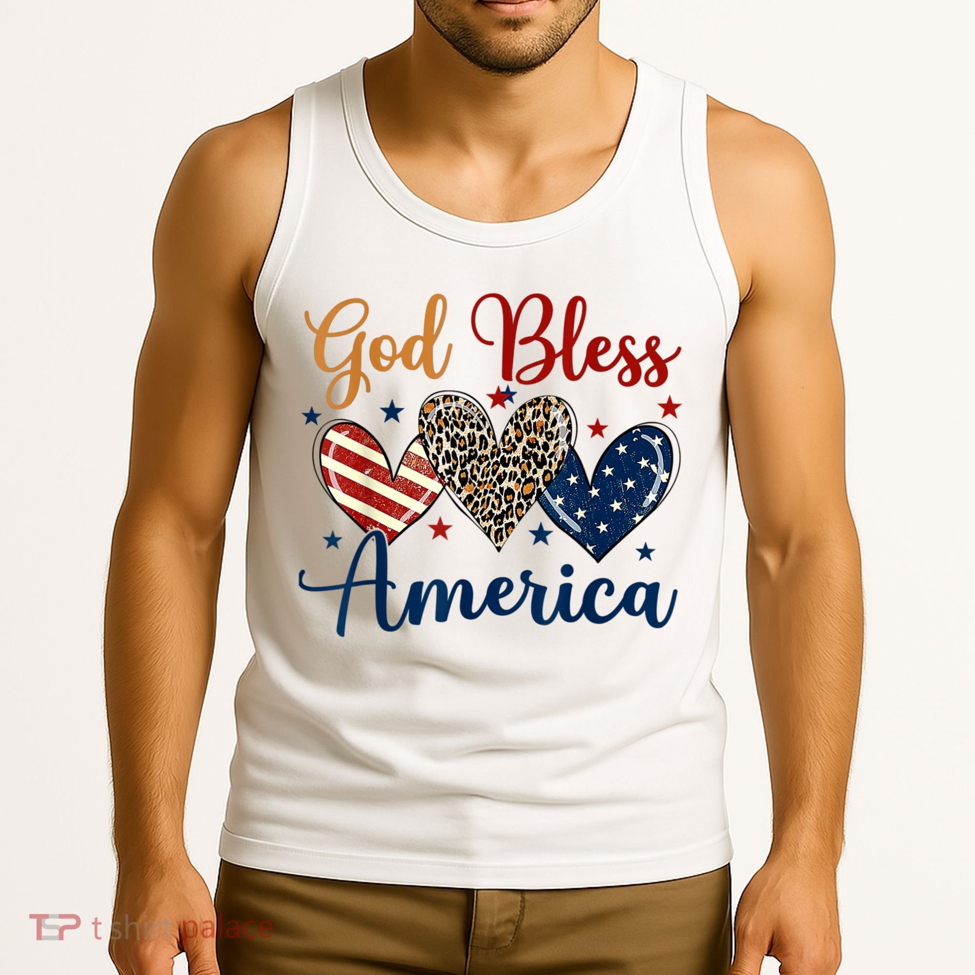 God Bless America Patriotic 4th Of July American Christians Tank Top