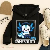 Gamesolotl Blue Axolotl Gaming Video Game Hoodie thumb 4