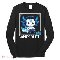 Gamesolotl Blue Axolotl Gaming Video Game Long Sleeve Shirt thumb 0