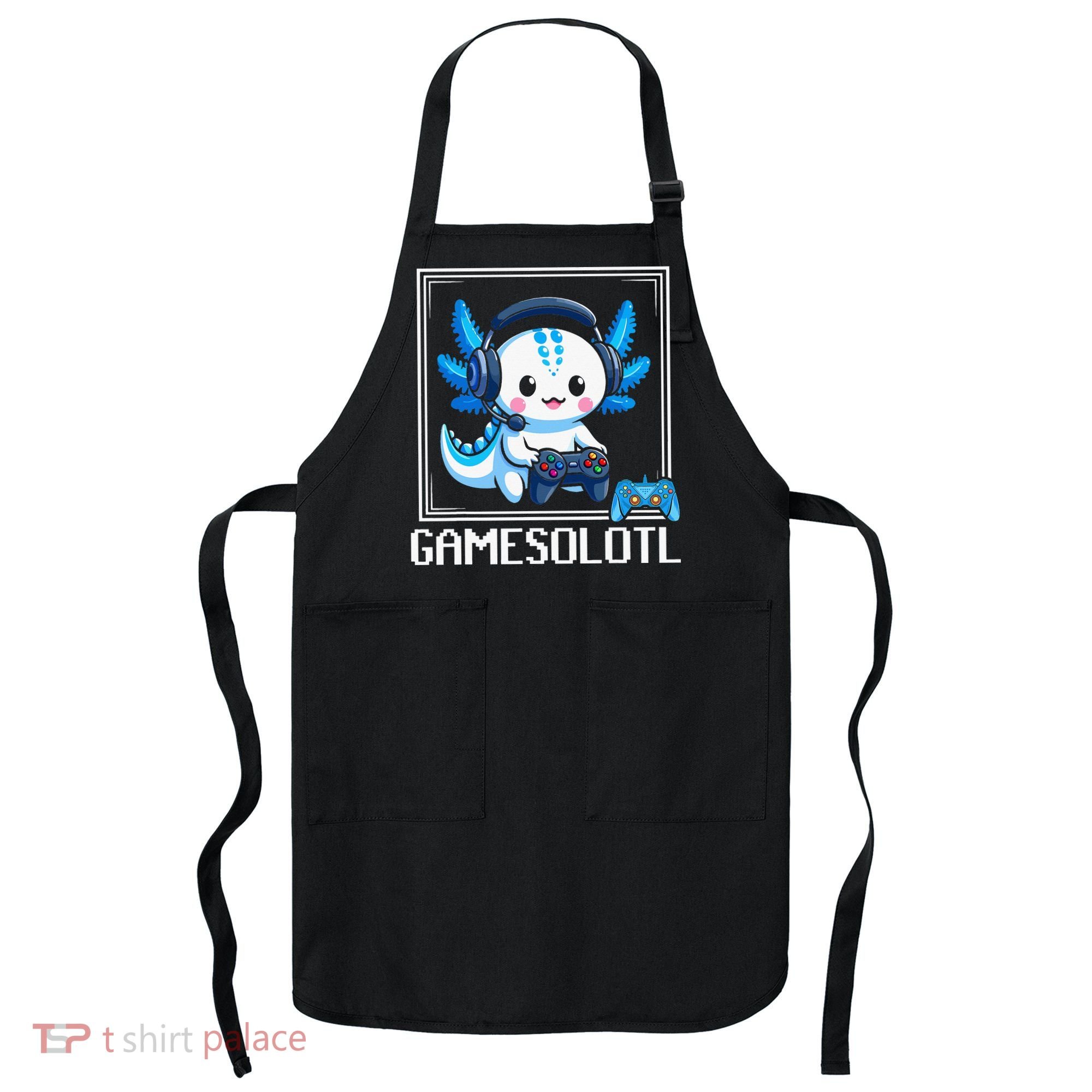 Gamesolotl Blue Axolotl Gaming Video Game Apron