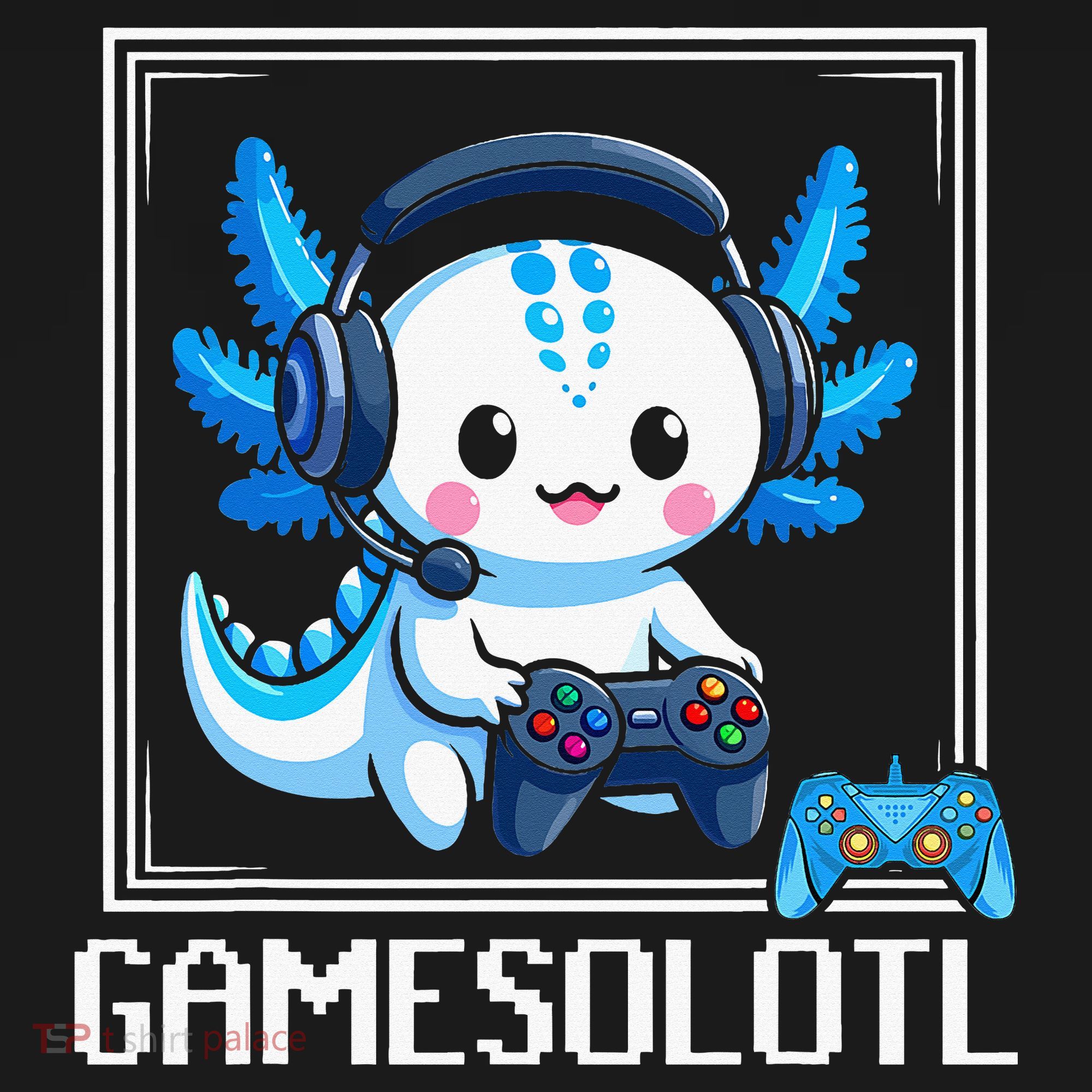Gamesolotl Blue Axolotl Gaming Video Game Sweatshirt