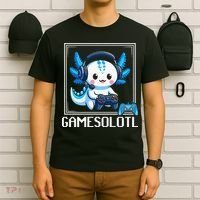 Gamesolotl Blue Axolotl Gaming Video Game T-Shirt thumb 6
