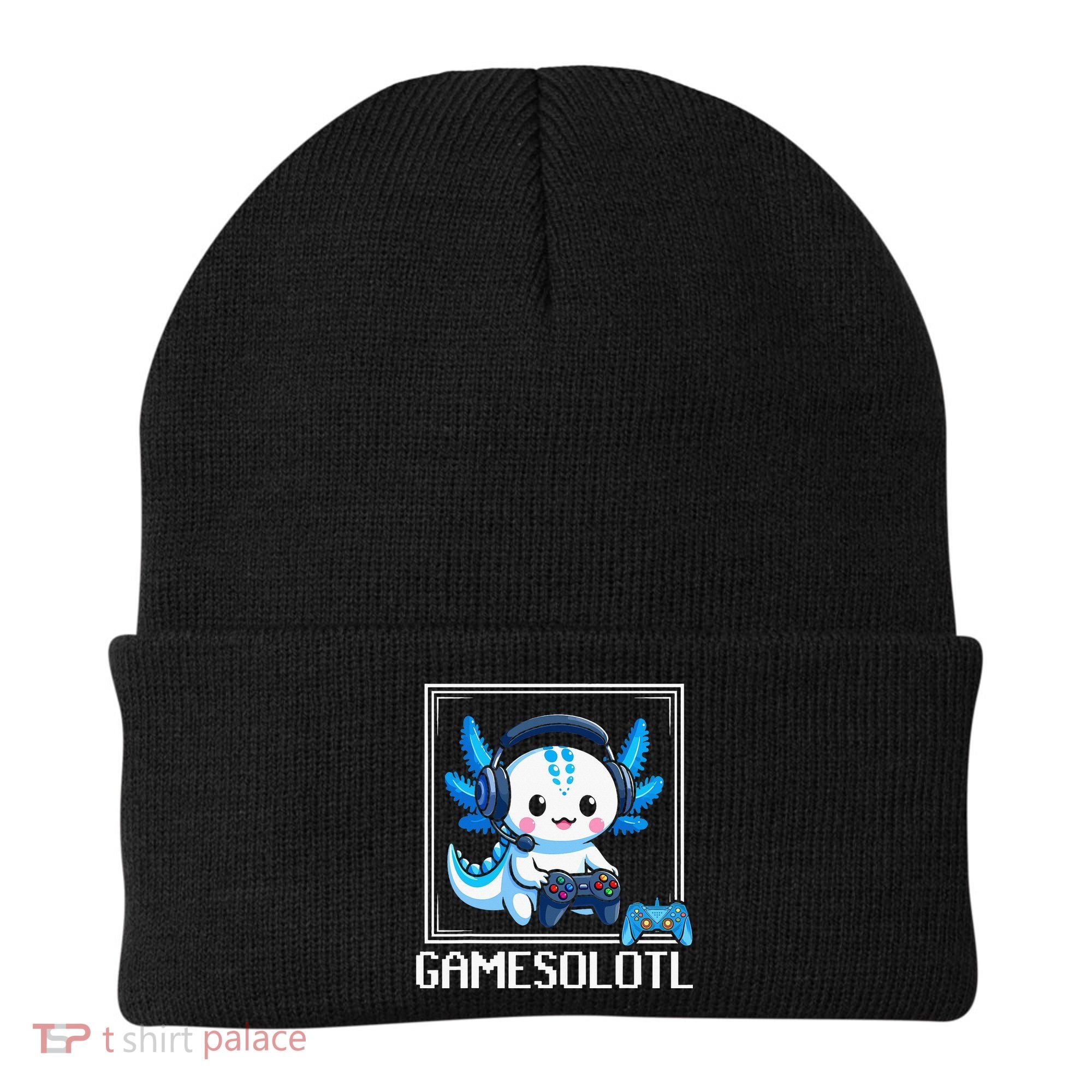 Gamesolotl Blue Axolotl Gaming Video Game Beanie