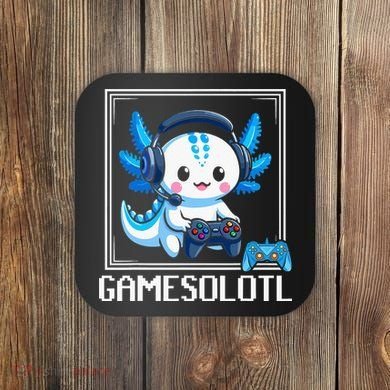 Gamesolotl Blue Axolotl Gaming Video Game Coaster