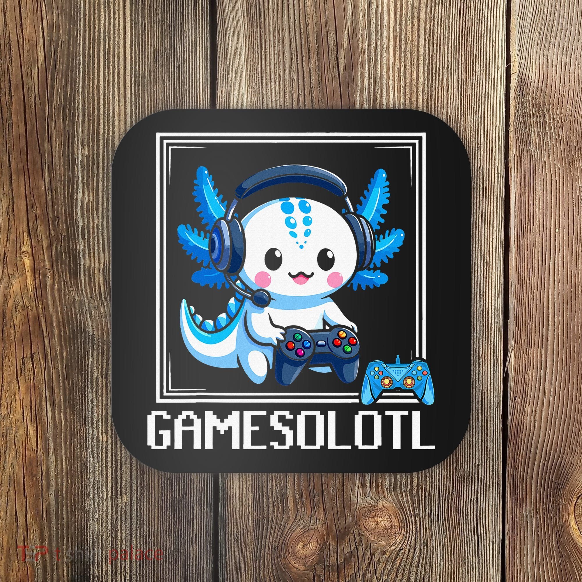 Gamesolotl Blue Axolotl Gaming Video Game Coaster