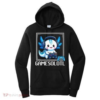 Gamesolotl Blue Axolotl Gaming Video Game Women's Hoodie