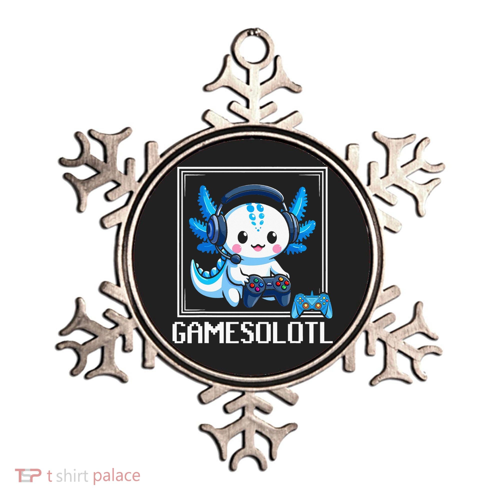 Gamesolotl Blue Axolotl Gaming Video Game Ornament