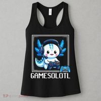 Gamesolotl Blue Axolotl Gaming Video Game Women's Tank Top thumb 3