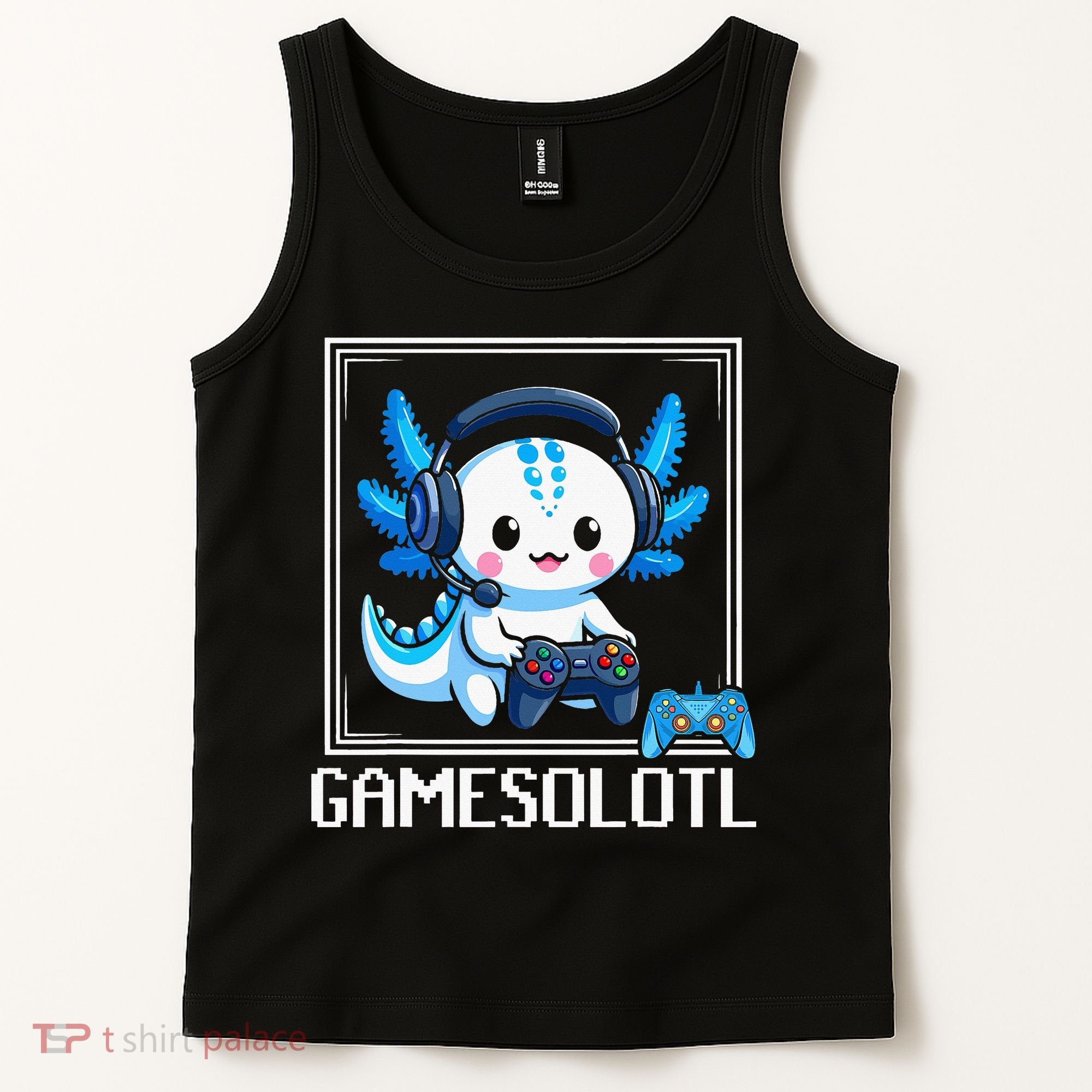 Gamesolotl Blue Axolotl Gaming Video Game Tank Top
