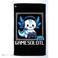 Gamesolotl Blue Axolotl Gaming Video Game Golf Towel thumb 0