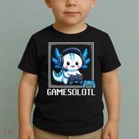 Gamesolotl Blue Axolotl Gaming Video Game Toddler T-Shirt thumb 2