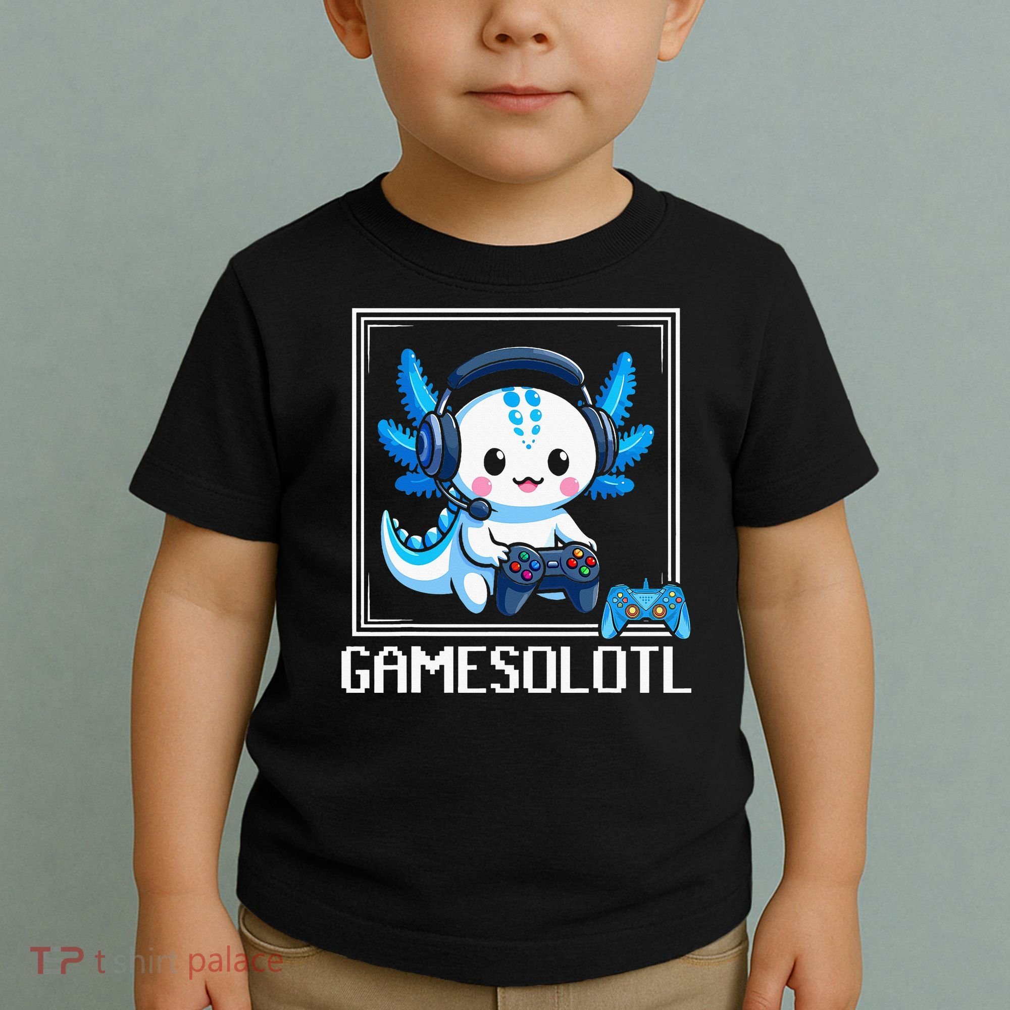 Gamesolotl Blue Axolotl Gaming Video Game Toddler T-Shirt
