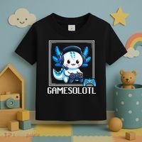 Gamesolotl Blue Axolotl Gaming Video Game Toddler T-Shirt thumb 3