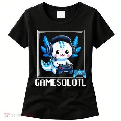 Gamesolotl Blue Axolotl Gaming Video Game Women's T-Shirt