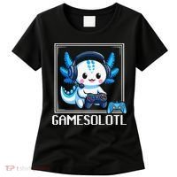 Gamesolotl Blue Axolotl Gaming Video Game Women's T-Shirt thumb 0