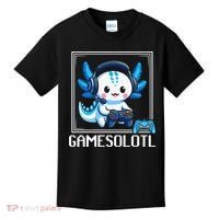 Gamesolotl Blue Axolotl Gaming Video Game Kids T-Shirt thumb 0