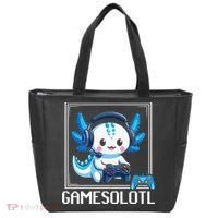 Gamesolotl Blue Axolotl Gaming Video Game Tote Bag thumb 0