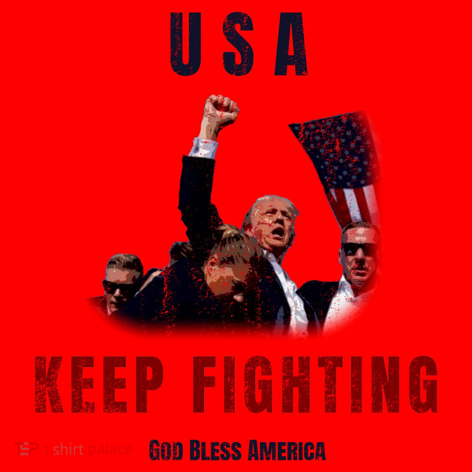 God Bless America “Keep Fighting” Santa Hat