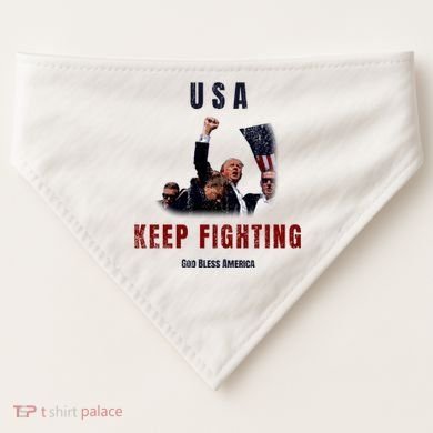 God Bless America “Keep Fighting” USA-Made Doggie Bandana
