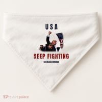 God Bless America “Keep Fighting” USA-Made Doggie Bandana thumb 0