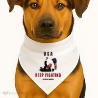 God Bless America “Keep Fighting” USA-Made Doggie Bandana thumb 1