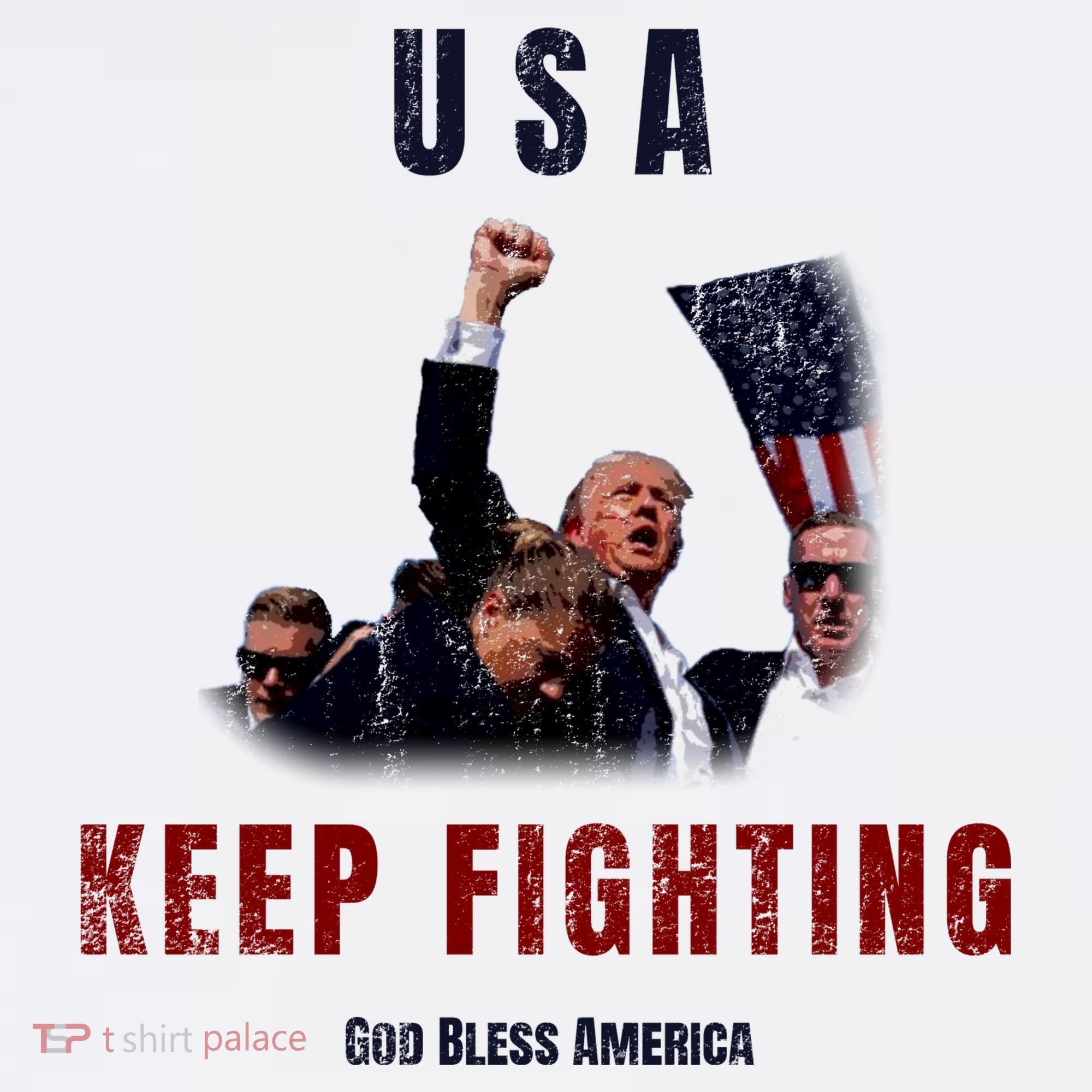 God Bless America “Keep Fighting” Button