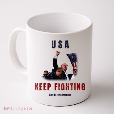 God Bless America “Keep Fighting” Coffee Mug