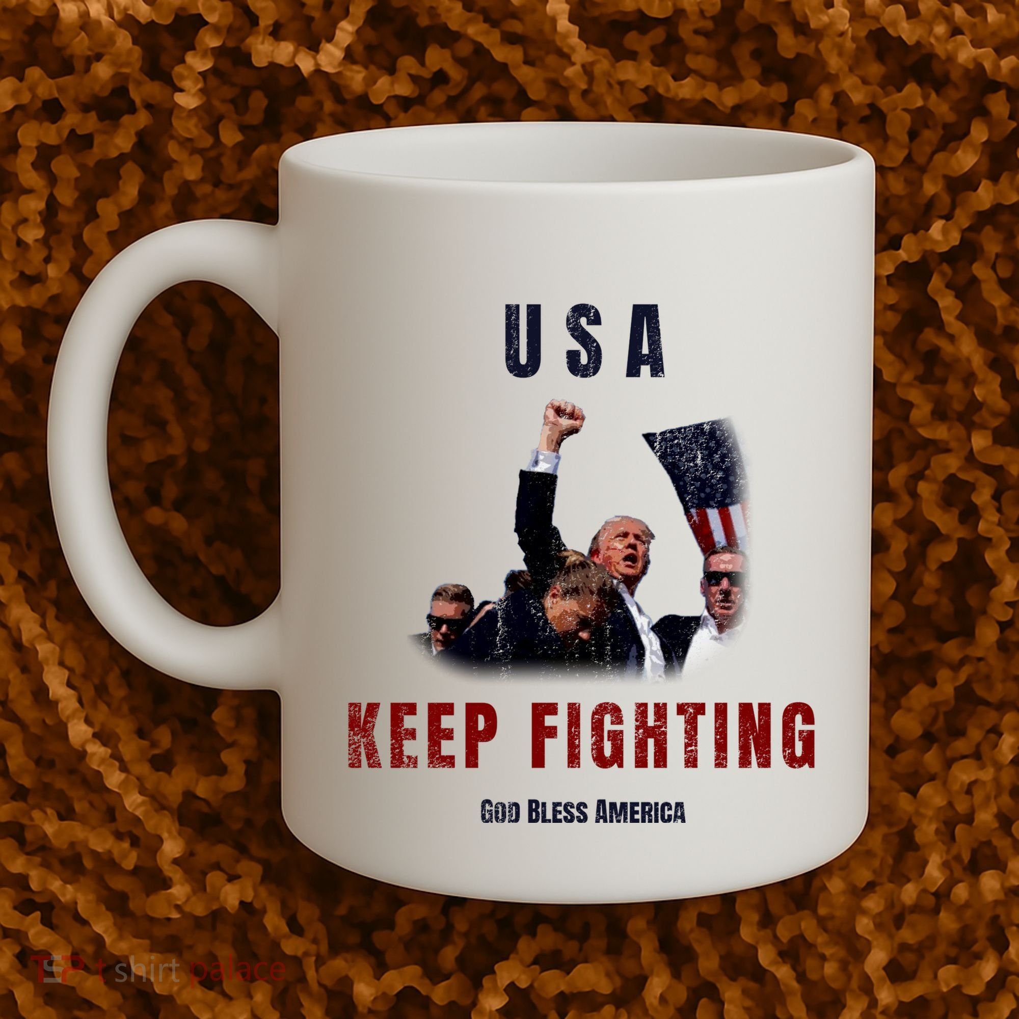 God Bless America “Keep Fighting” Coffee Mug