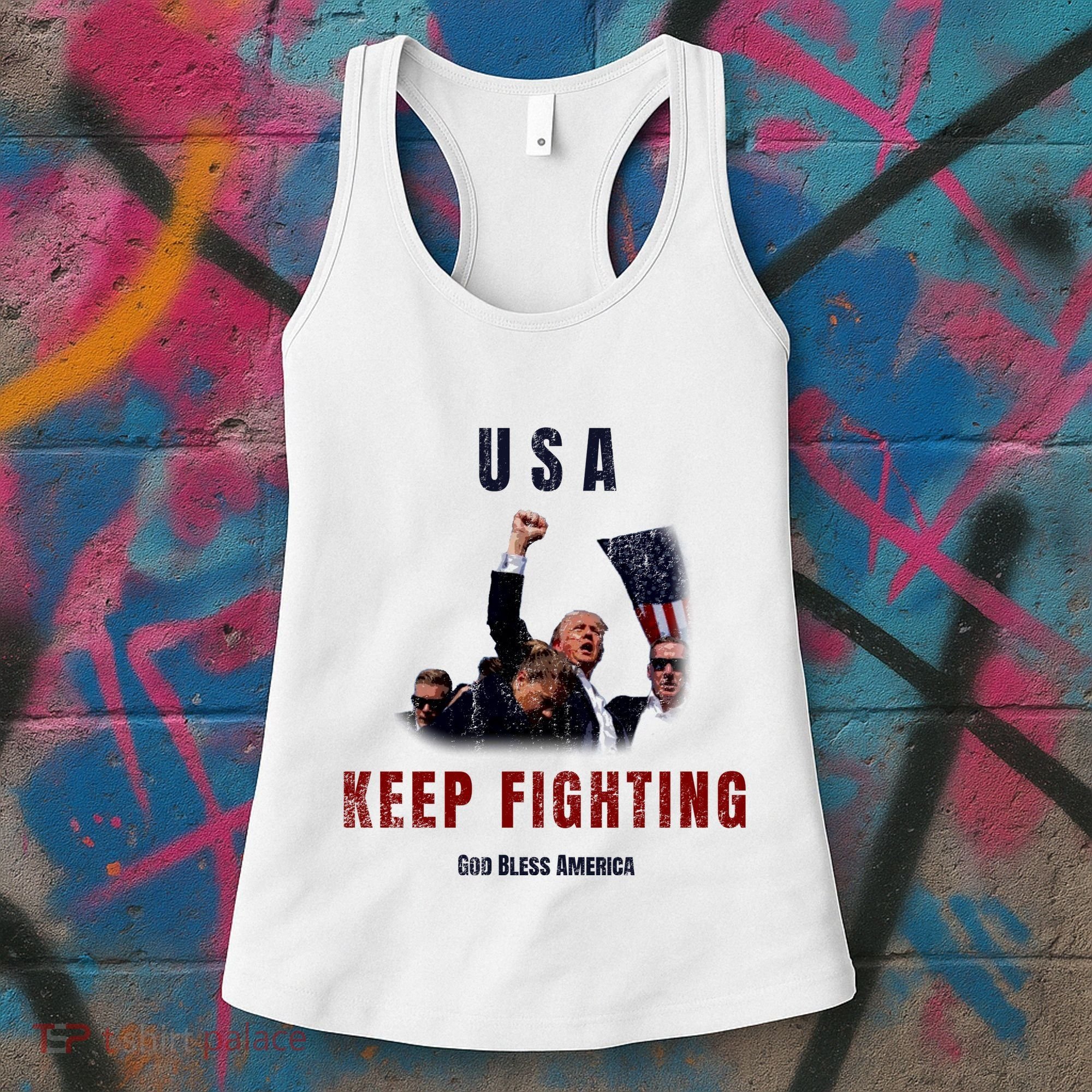 God Bless America “Keep Fighting” Women's Tank Top