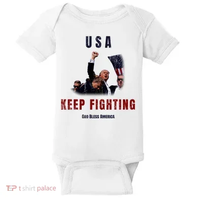 God Bless America “Keep Fighting” Baby Bodysuit