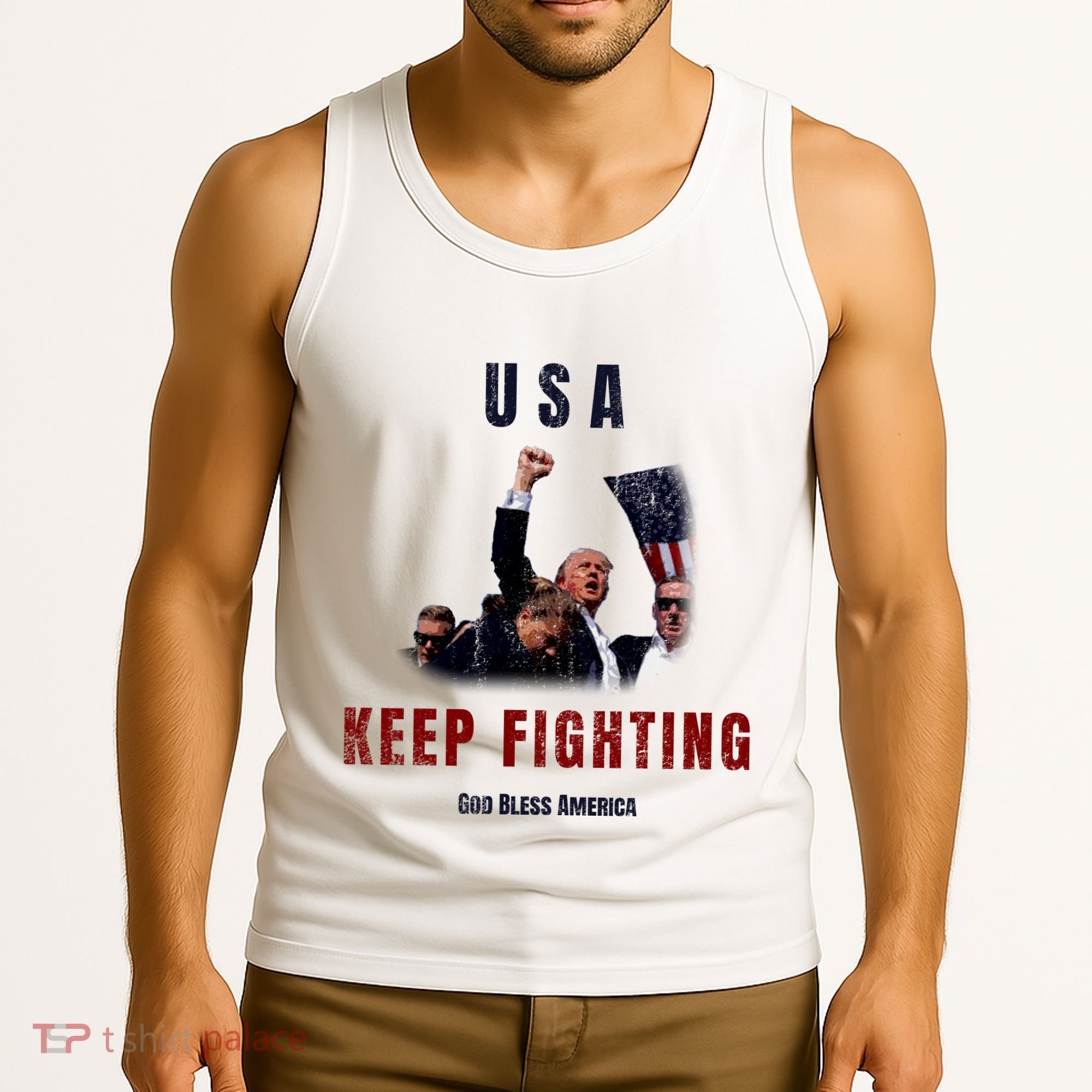 God Bless America “Keep Fighting” Tank Top