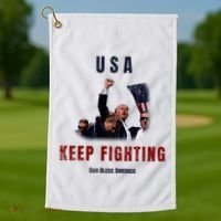 God Bless America “Keep Fighting” Golf Towel thumb 1