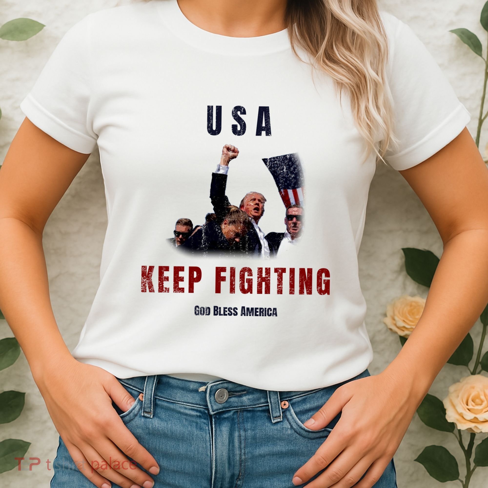 God Bless America “Keep Fighting” Women's T-Shirt