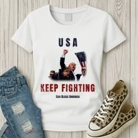 God Bless America “Keep Fighting” Women's T-Shirt thumb 3