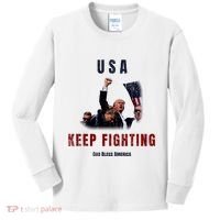 God Bless America “Keep Fighting” Kids Long Sleeve Shirt thumb 0