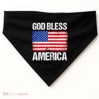 God Bless America Patriotic Happy 4th Of July USA-Made Doggie Bandana thumb 0
