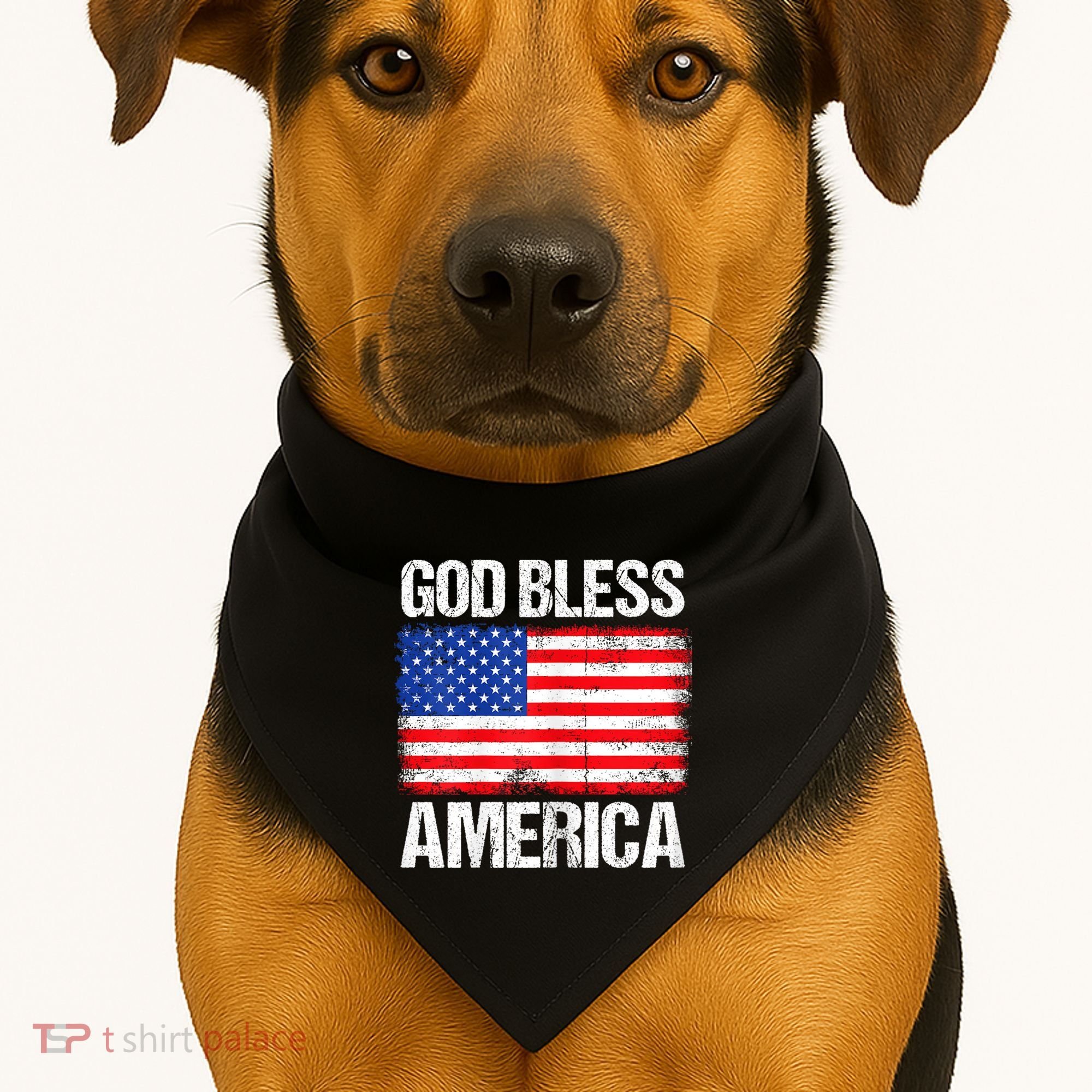 God Bless America Patriotic Happy 4th Of July USA-Made Doggie Bandana