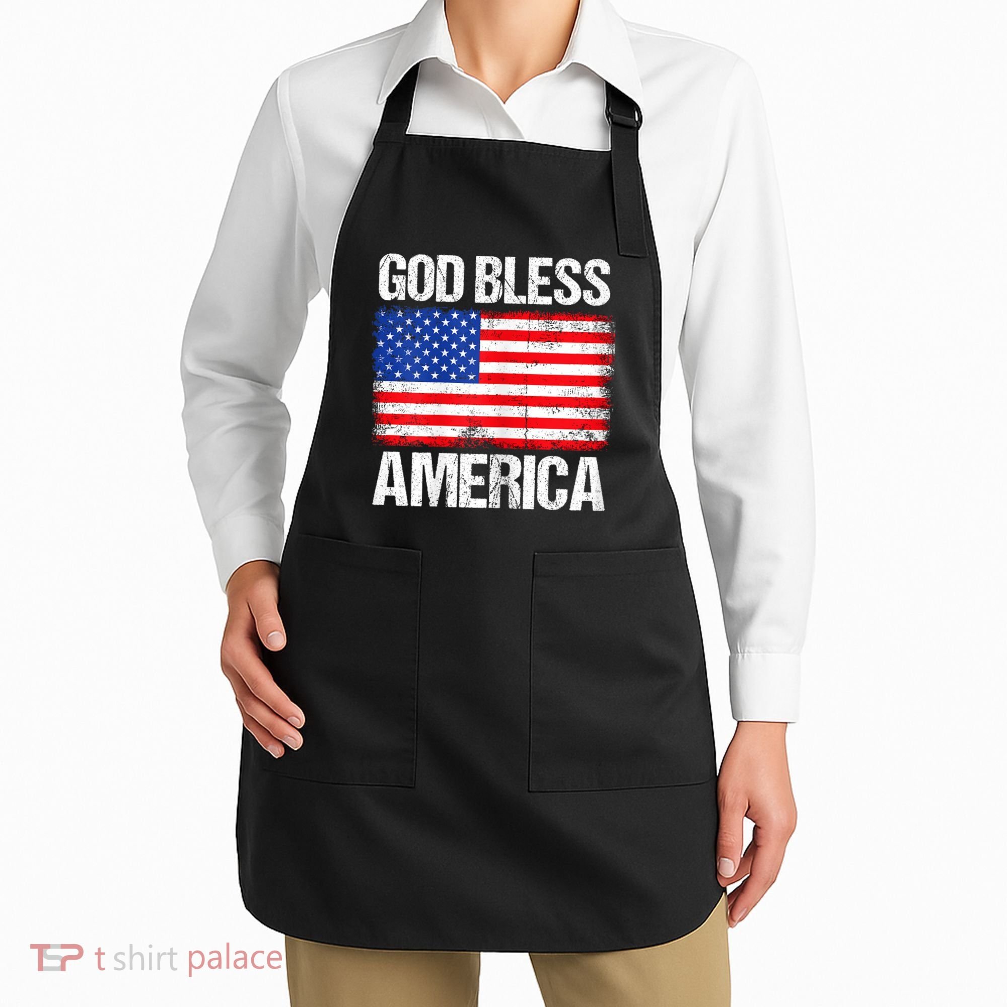 God Bless America Patriotic Happy 4th Of July Apron