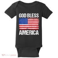 God Bless America Patriotic Happy 4th Of July Baby Bodysuit thumb 0