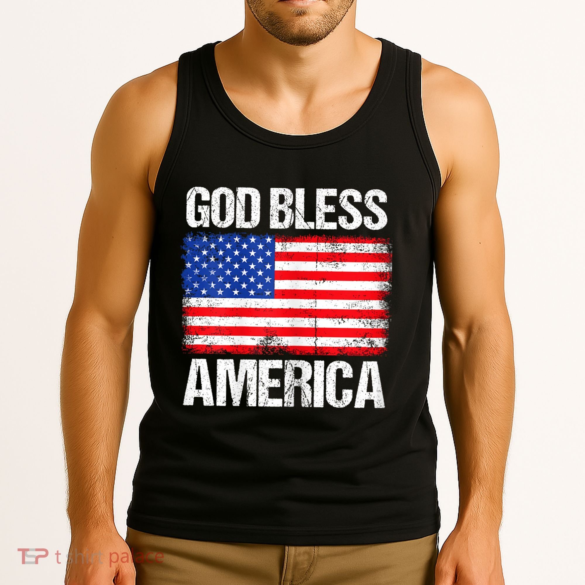 God Bless America Patriotic Happy 4th Of July Tank Top